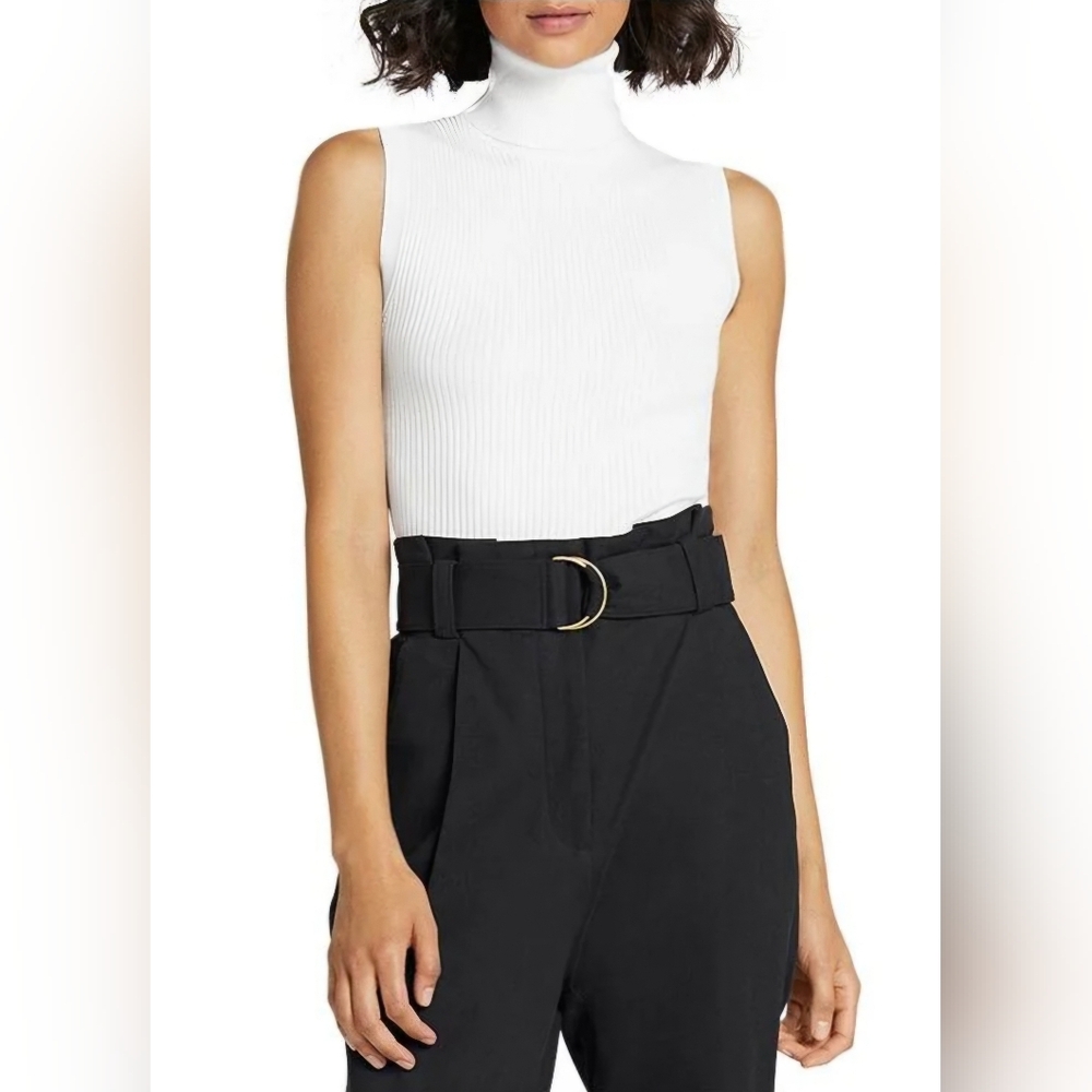 A.L.C. White Sleeveless Turtleneck Top